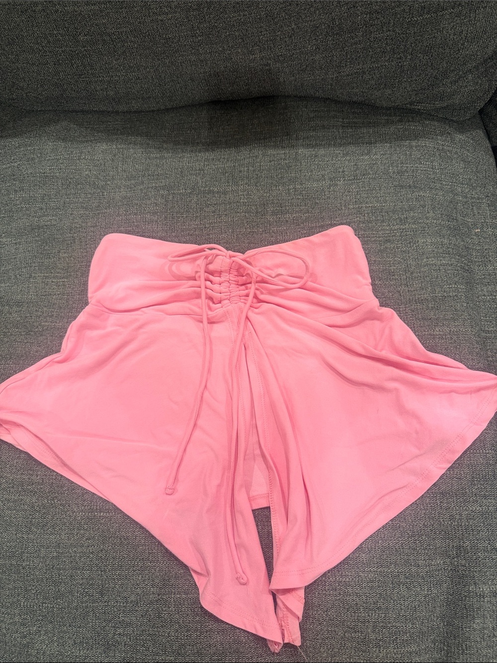 eye candy Pink Flared Skort with Drawstring Waist